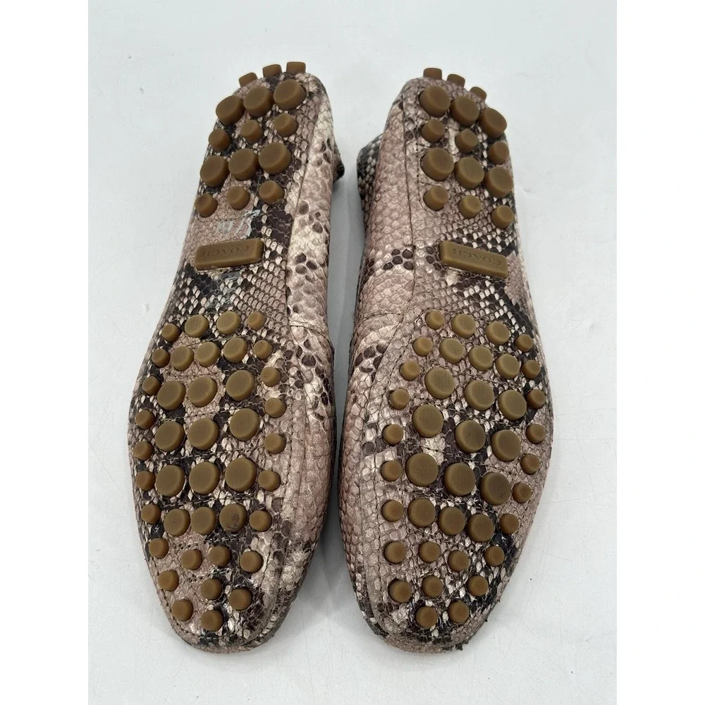 Coach Snake Print Leather Vernon‎ Ballet Flats Women's Size 9.5B Multicolor